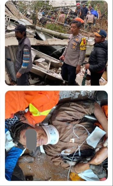 Polsek Cisarua Bersama Instansi Terkait dan Warga Setempat Lakukan Evaluasi Kejadian Bencana Longsor di Heha Waterfall Cisarua