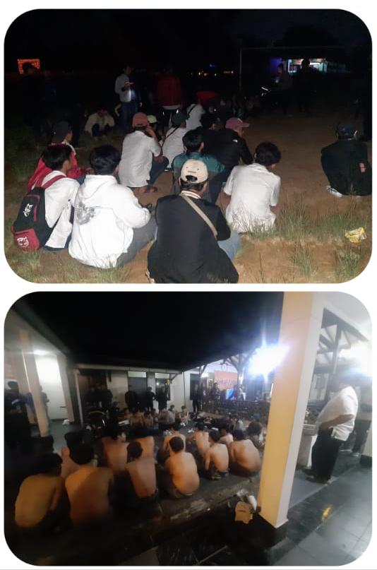 Polsek Ciawi Amankan Sekelompok Anak Muda-Mudi yang Menggelar Pesta Miras di Lapangan Bola Desa Citapen