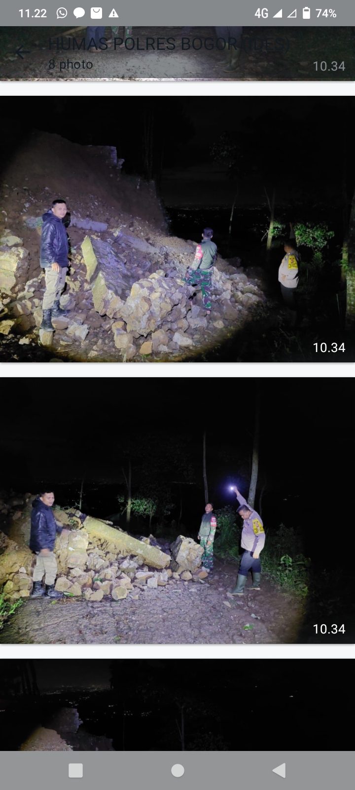 Polsek Sukamakmur Cek TKP Lokasi Tanah Longsor Kampung Ciherang Desa Wargajaya Dan Berkoordinasi Dengan Instansi Terkait Untuk Mengatasinya