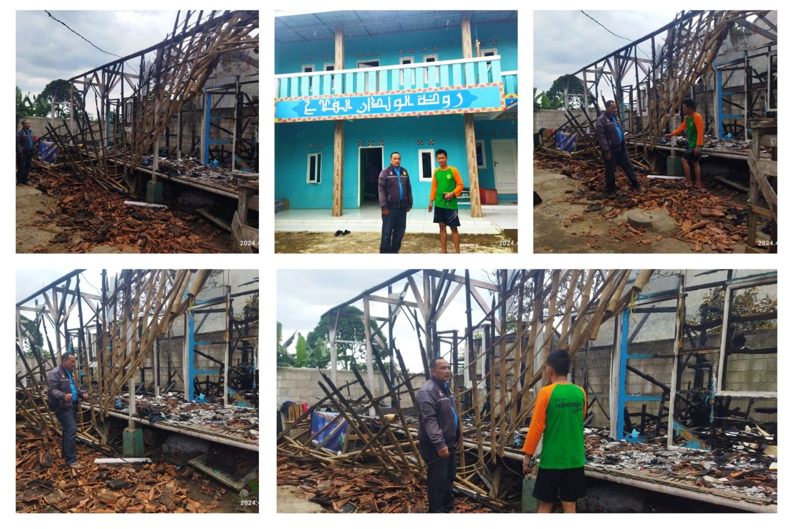 Polsek Cibungbulang Lakukan Pengecekan Terkait Kebakaran Kobong di Pesantren Roudotul Wildan Al Falahi, Cibungbulang