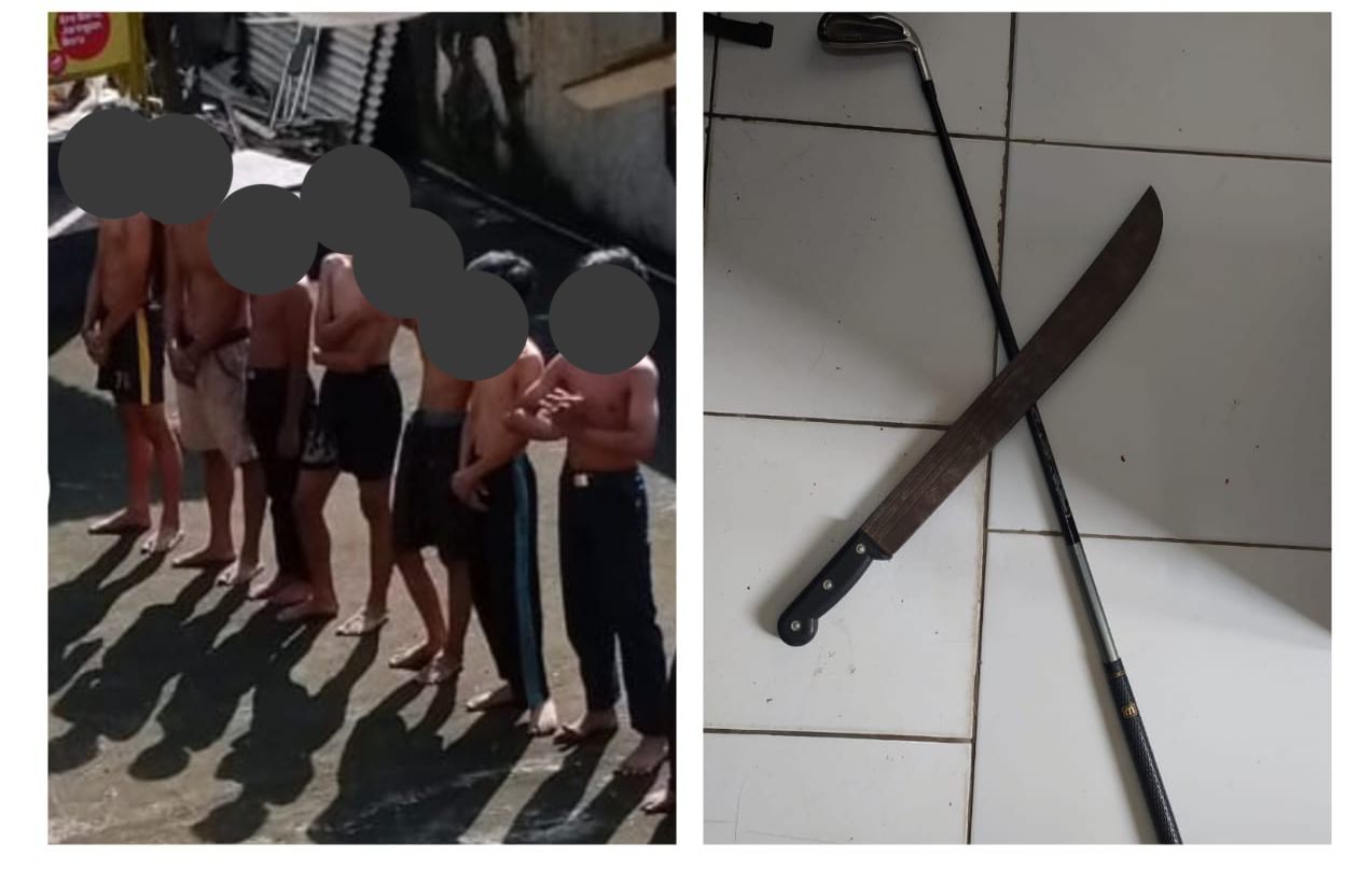 Polsek Cibinong Amankan 8 ( delapan ) orang anak remaja yang diduga hendak melakukan tawuran Berikut Senjata Tajam Yang Di Bawa