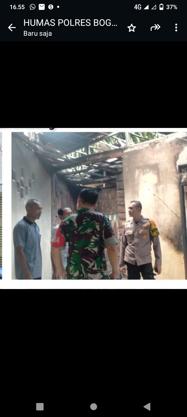 Polsek Megamendung Cek Lokasi TKP Kebakaran Rumah Warga di Desa Megamendung