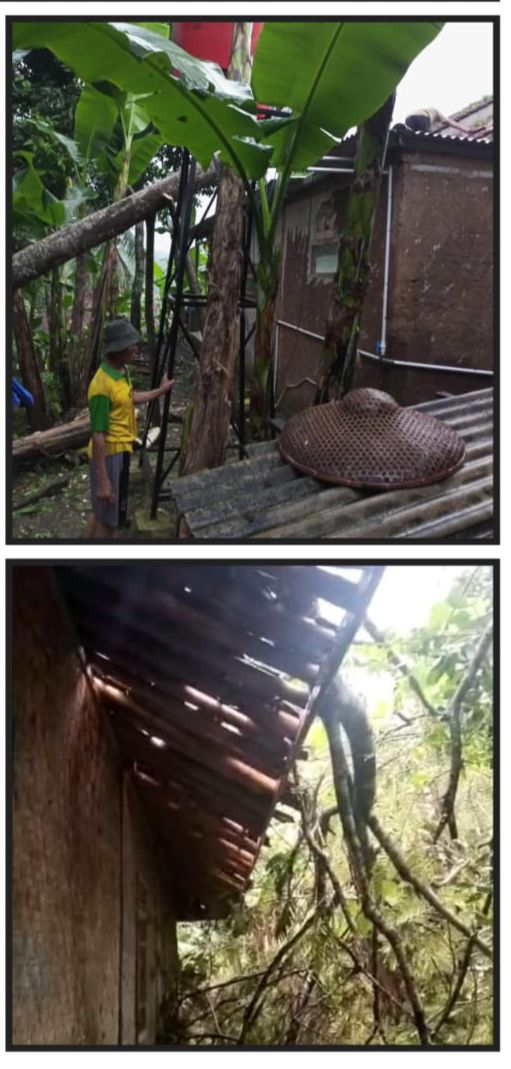 Polsek Tanjungsari Lakukan Pengecekan Bersama Instansi Terkait Adanya Bencana Angin Puting Beliung Merusak Rumah di Tanjungsari