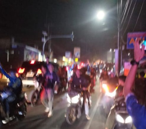 Polsek Megamendung Bersama Instansi Terkait Lakukan Pencegahan Jalur Pasca Nonton Bareng Pertandingan Persib Vs Madura United
