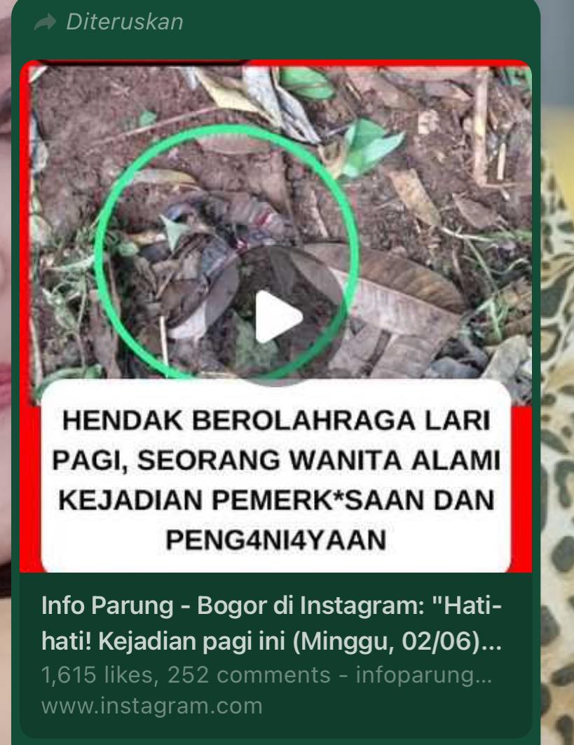 Polsek Parung Tindak Lanjutti Berita Viral Dimana Adanya Dugaan Penganiayaan dan Percobaan Pemerkosaan Terhadap Perempuan Yang Sedang Berolah Raga