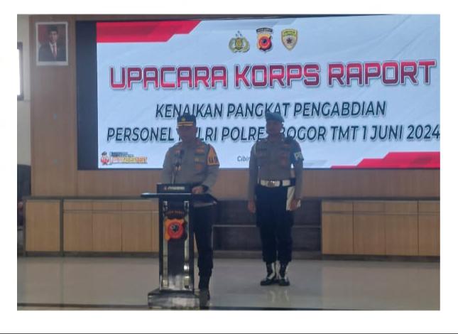 Kapolres Bogor Pimpin Langsung Upacara Kenaikan Pangkat Pengabdian Untuk Pers Polres Bogor