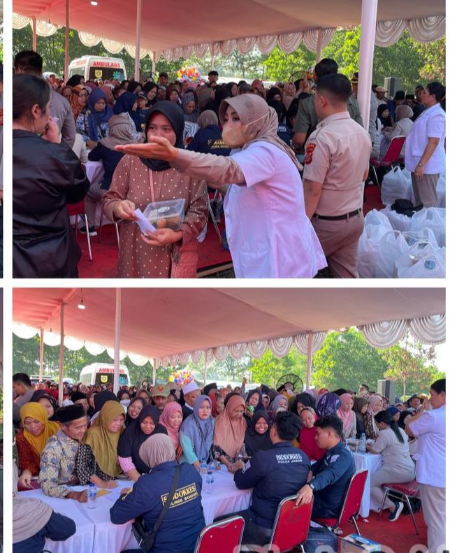 SSDM Polri Bersama Polres Bogor Beserta Jajaran Berikan Pelayanan Bhakti Kesehatan Gratis Kepada Masyarakat Jasinga Kabupaten Bogor, Dalam Rangka Menyambut Hut Bhayangkara Ke 78