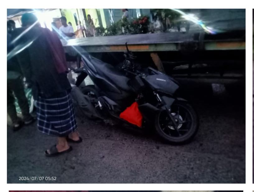 Polsek Jasinga Bersama Unit Laka Lantas Tangani Adanya Peristiwa Kecelakaan Lalu Lintas di Jalan Raya Umum Jasinga Melalui Cek TKP Dan Evakuasi