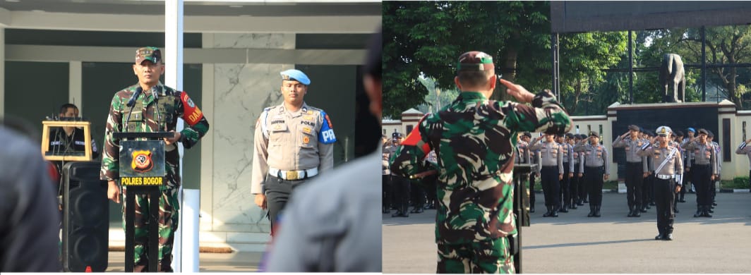 Dandim 0621 Melaksanakan Apel Perdana Kepada Personil Polres Bogor Dan Apel Gabungan Polri TNI Personil Kodim 0621 Dan Denpom