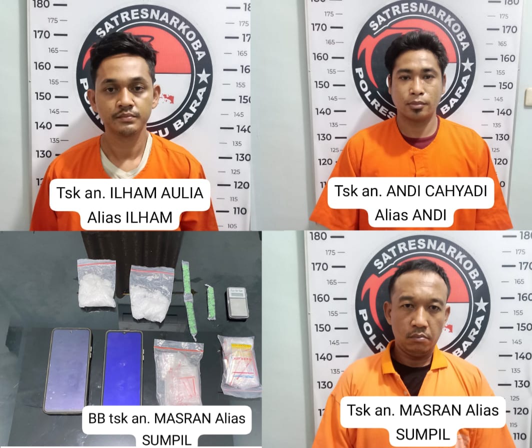 3 Orang Pengedar Narkoba Ditangkap Satresnarkoba Polres Batu Bara Medan