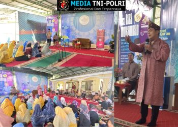 Kapolsek Ciomas Bersama Jajaran Hadiri Giat Masyarakat Sekaligus Pengamanan Dalam Rangka Safari Dakwah Ust. Riza Muhammad di Masjid An Nur