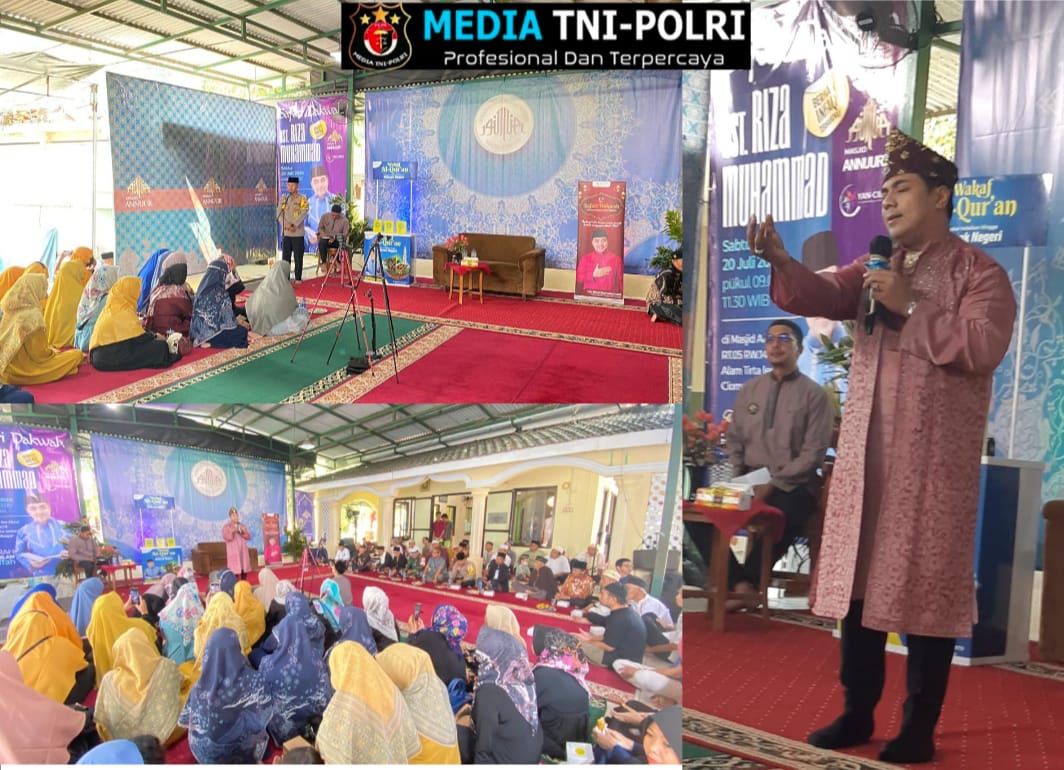 Kapolsek Ciomas Bersama Jajaran Hadiri Giat Masyarakat Sekaligus Pengamanan Dalam Rangka Safari Dakwah Ust. Riza Muhammad di Masjid An Nur
