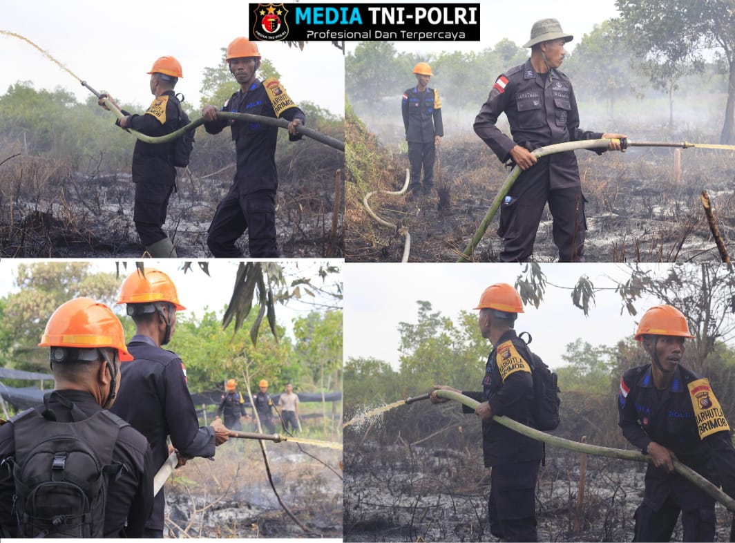 Respon Cepat Tim SAR Satbrimob Polda Kalbar Padamkan Api Karhutla
