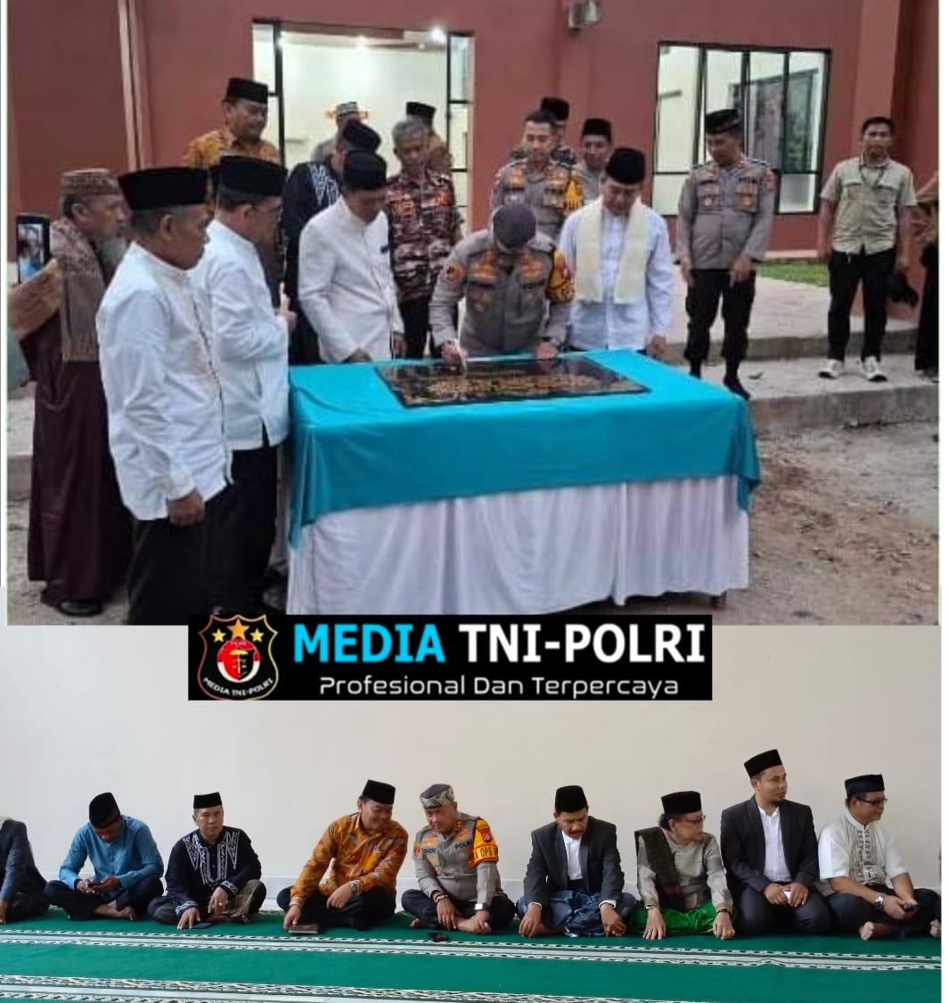 Support Pembangunan Mesjid Jami Al Huda Kapolres Serang Didapuk Tanda Tangan Prasasti