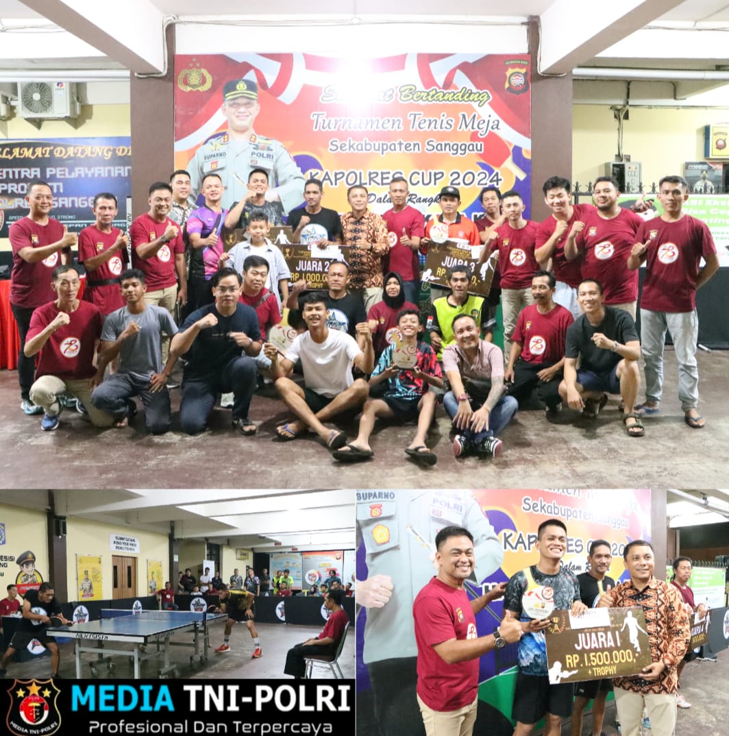 Kegiatan Penutupan Open Turnamen Tenis Meja Kapolres Cup 2024