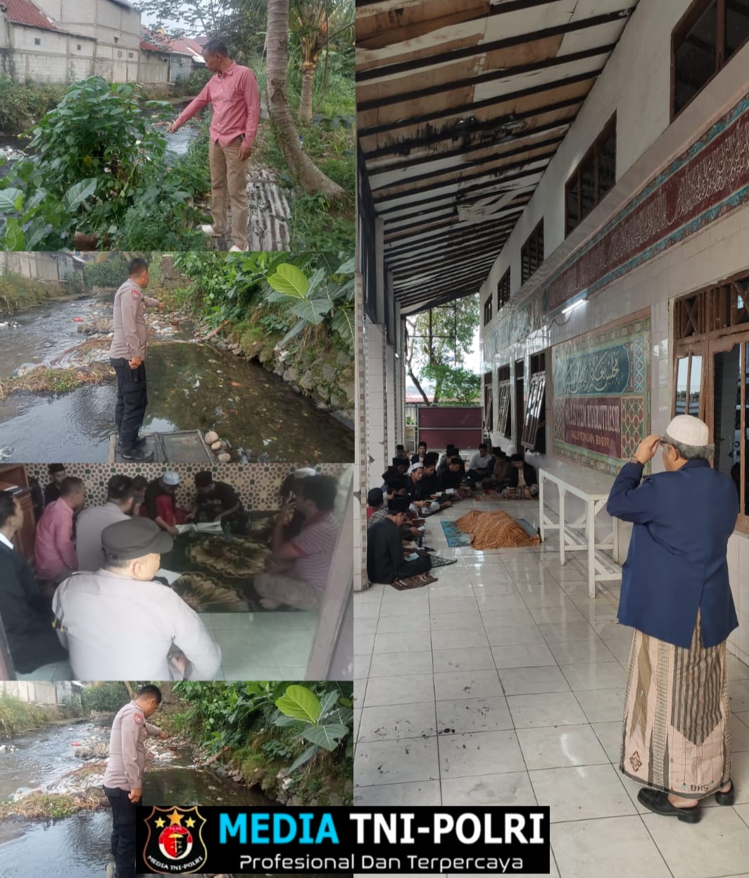 Polsek Ciomas Bersama Instansi Terkait Di Bantu Warga Evakuasi Terkait Penemuan Mayat di Bantaran Sungai Dekat Pondok Pesantren di Ciomas