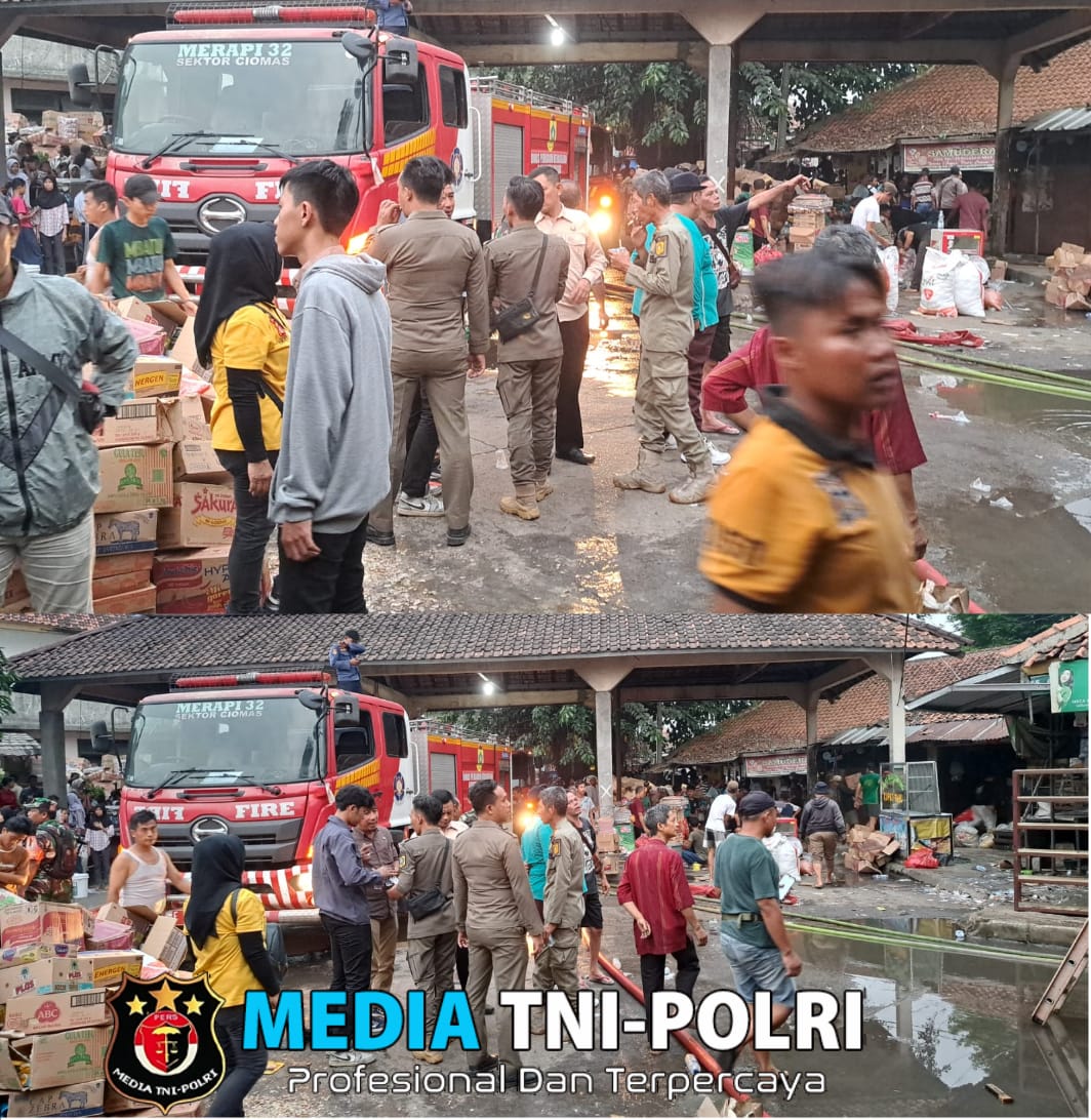Polsek Ciampea Bersama Instansi Terkait Investigasi Penyelidikan Terkait Terjadi Kebakaran di Pasar Ciampea Endah Bogor