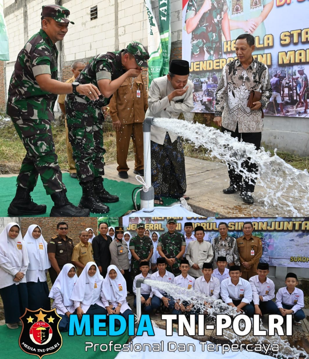 Danrem 074/Warastratama Resmikan Sumur Bor di Ponpes Azzayadiy, Sanggrahan, Grogol, Sukoharjo