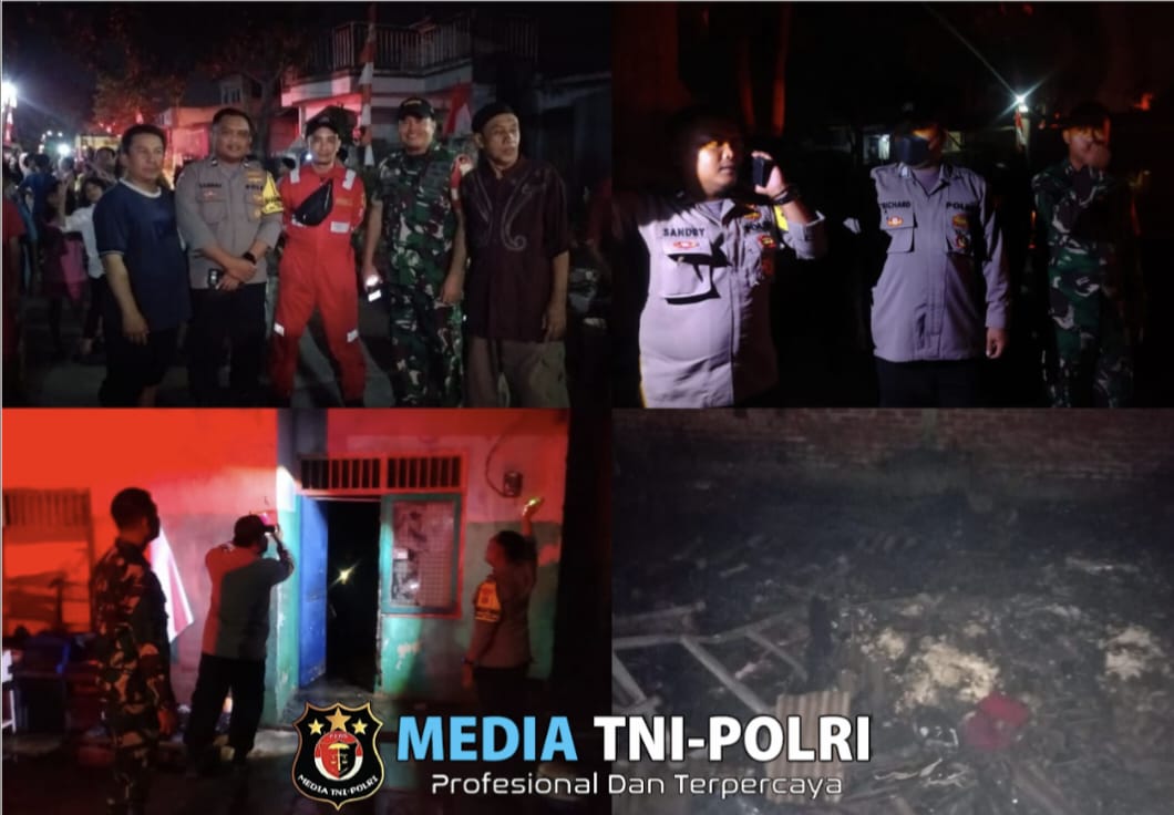 Polsek Parung Panjang Bersama Instansi Terkait Tangani Serta Evakuasi Terkait Kebakaran Di perumahan Penduduk