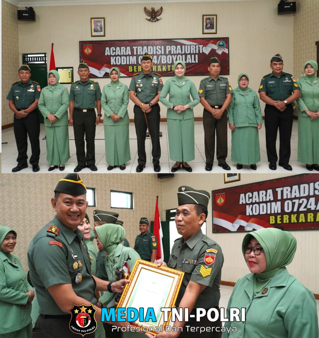 Dandim 0724/Boyolali Pimpin Upacara Wisuda Purna Tugas Empat Personilnya Masuki Masa Pensiun