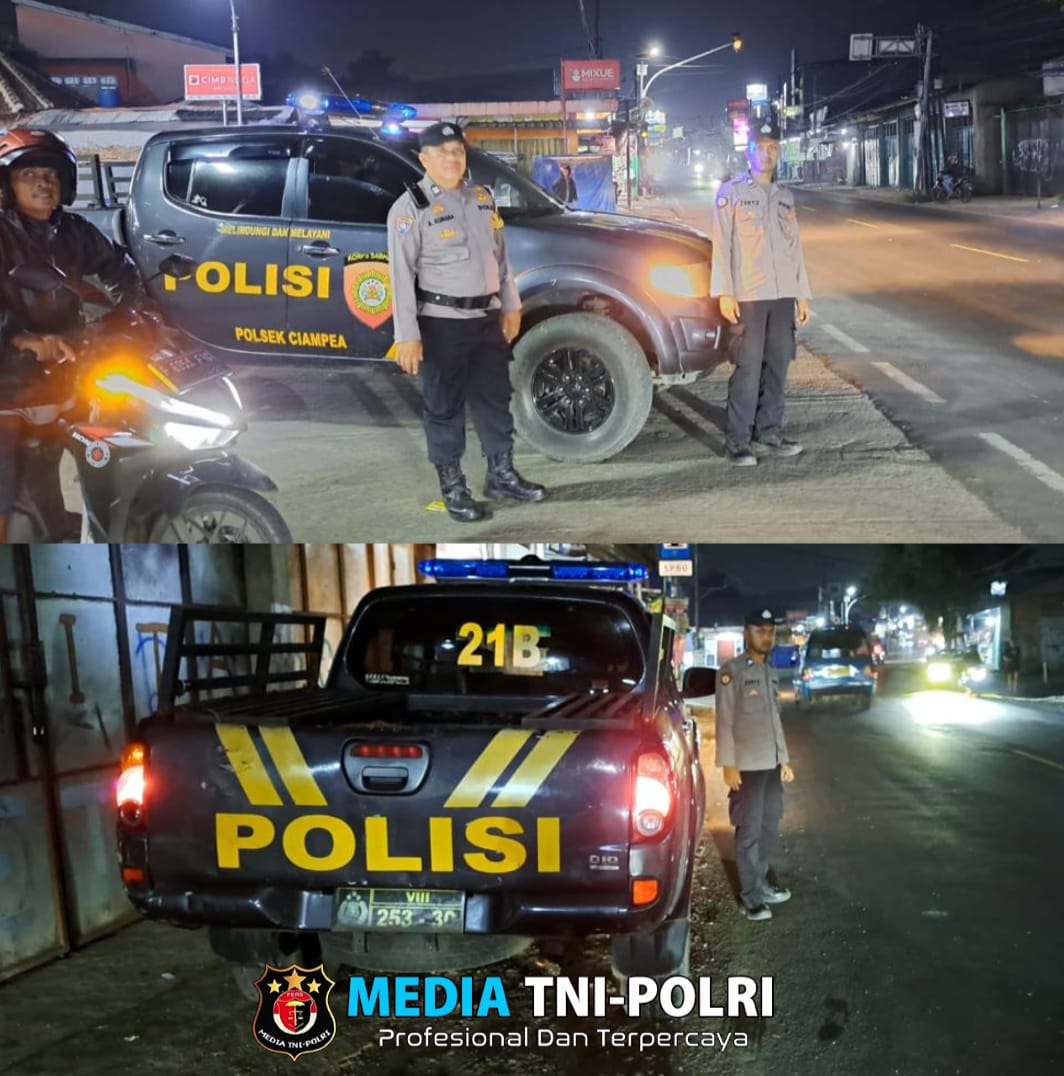 Polsek Ciampea Gelar Patroli Malam Hari Antisipasi Kriminalitas Ciptakan Kondisi Aman Kondusif