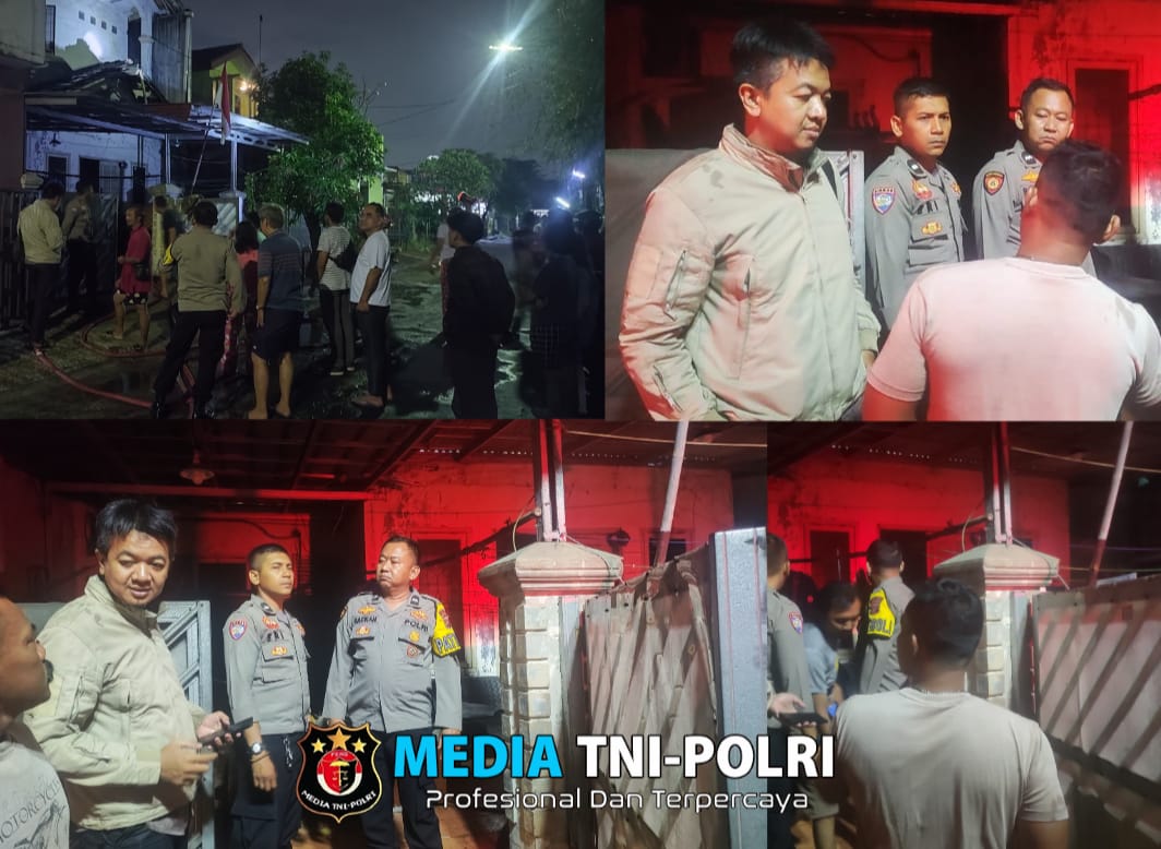 Polsek Cileungsi Bersama Instansi Terkait Cek TKP Lokasi Kebakaran Rumah di Cileungsi Diduga Akibat Lilin