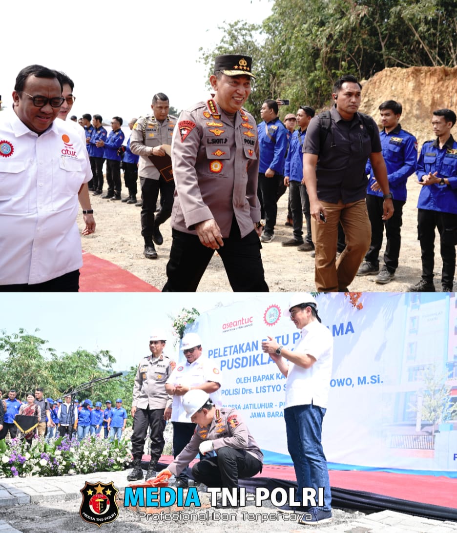 Kapolri Laksanakan Peletakan Batu Pertama Pembangunan Gedung Pusdiklat SPSI di Kawasan Jatiluhur Purwakarta