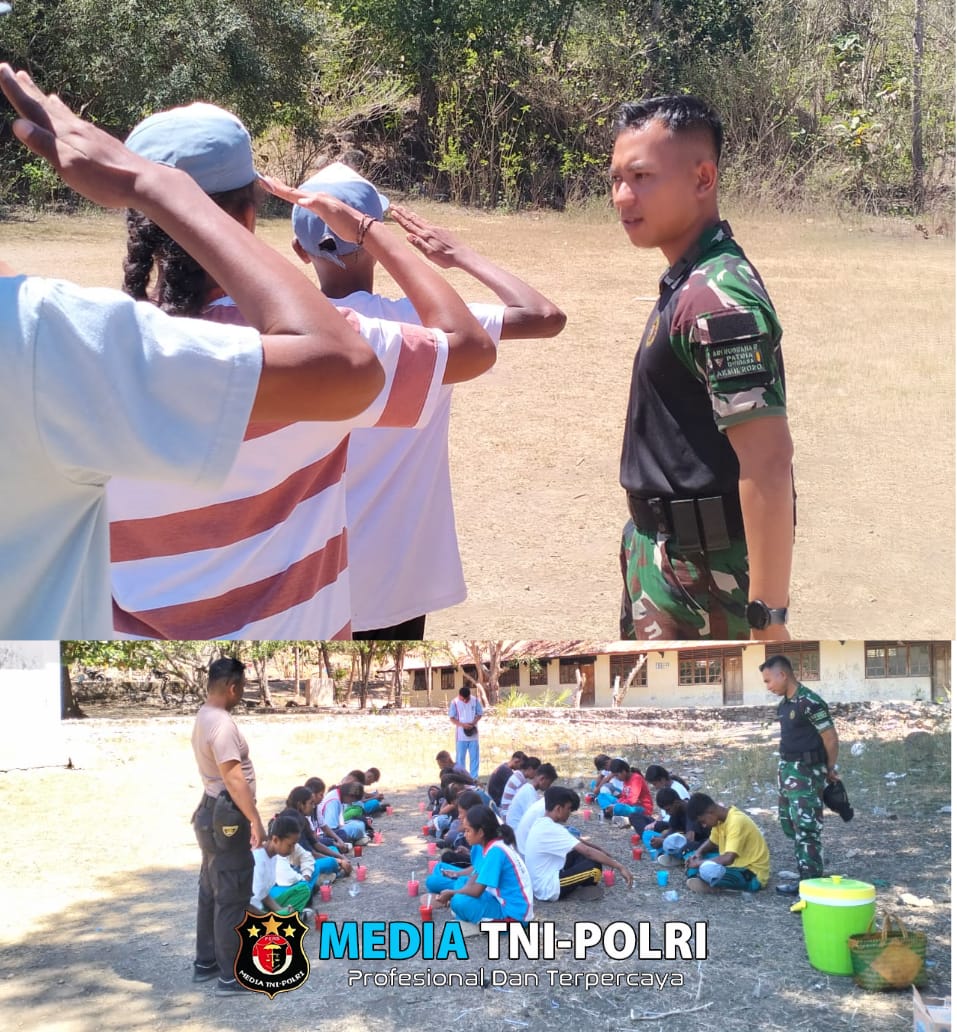 Pos Nelu Satgas Yonkav 6/NK Siapkan Siswa Dalam Rangka HUT Kemerdekaan Indonesia
