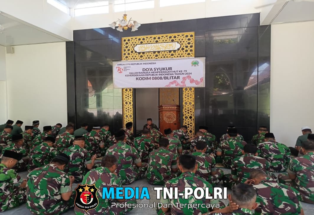 Sambut HUT Ke-79 Kemerdekaan RI, Kodim 0808/Blitar Gelar Doa Syukur Di Masjid Al Ikhlas
