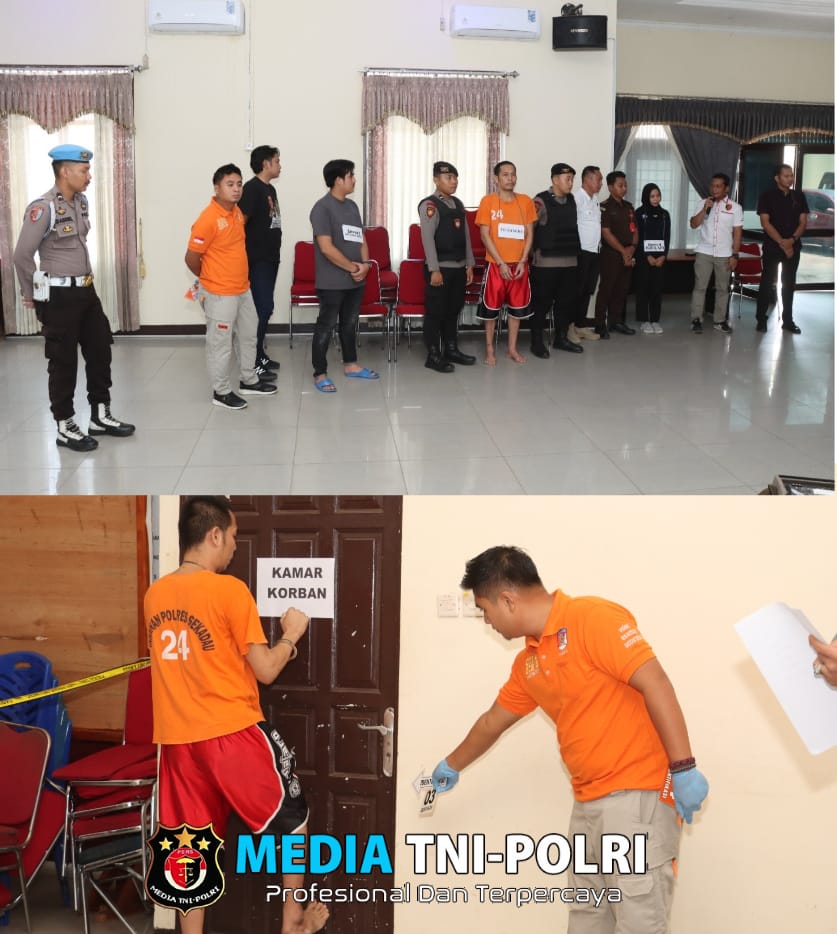 Polres Sekadau Gelar Rekonstruksi Tindak Pidana KDRT Berujung Kematian Ibu Kandung