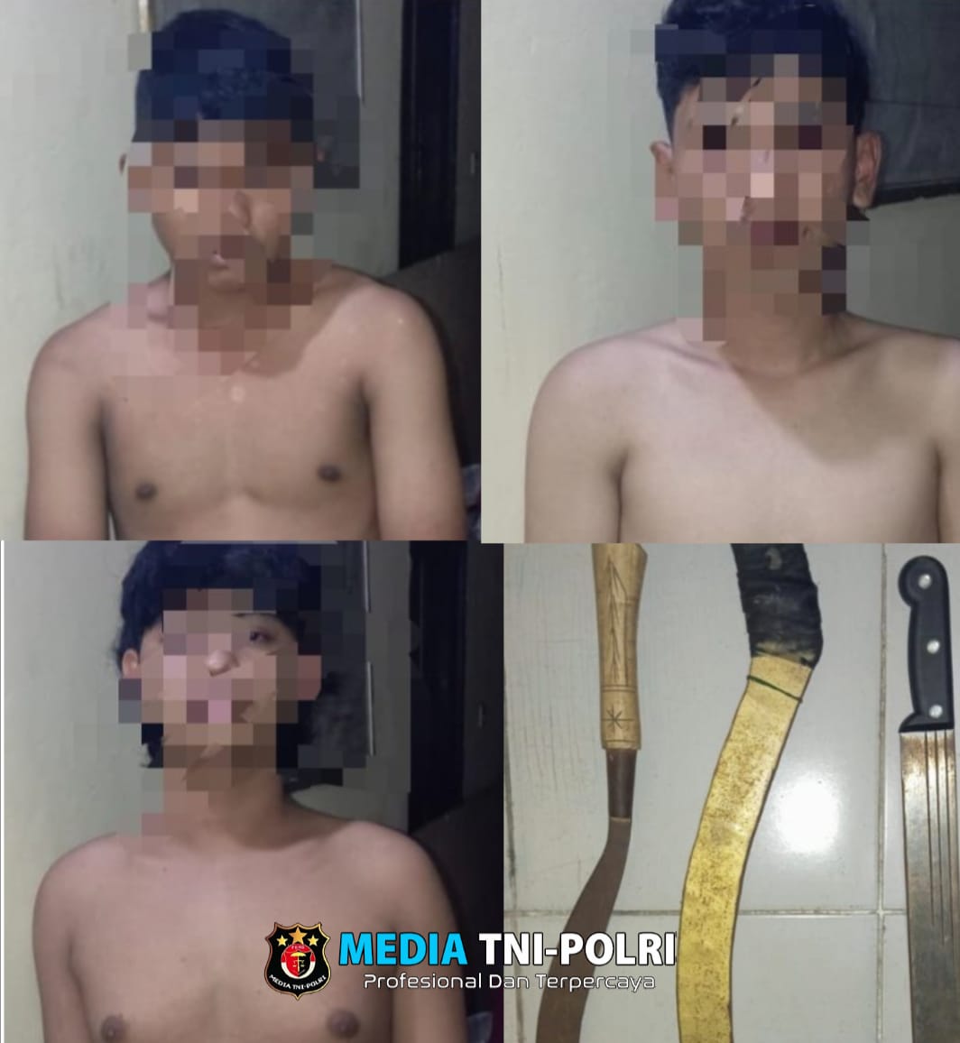 Polsek Dramaga Amankan 3 Orang Diduga Gangster