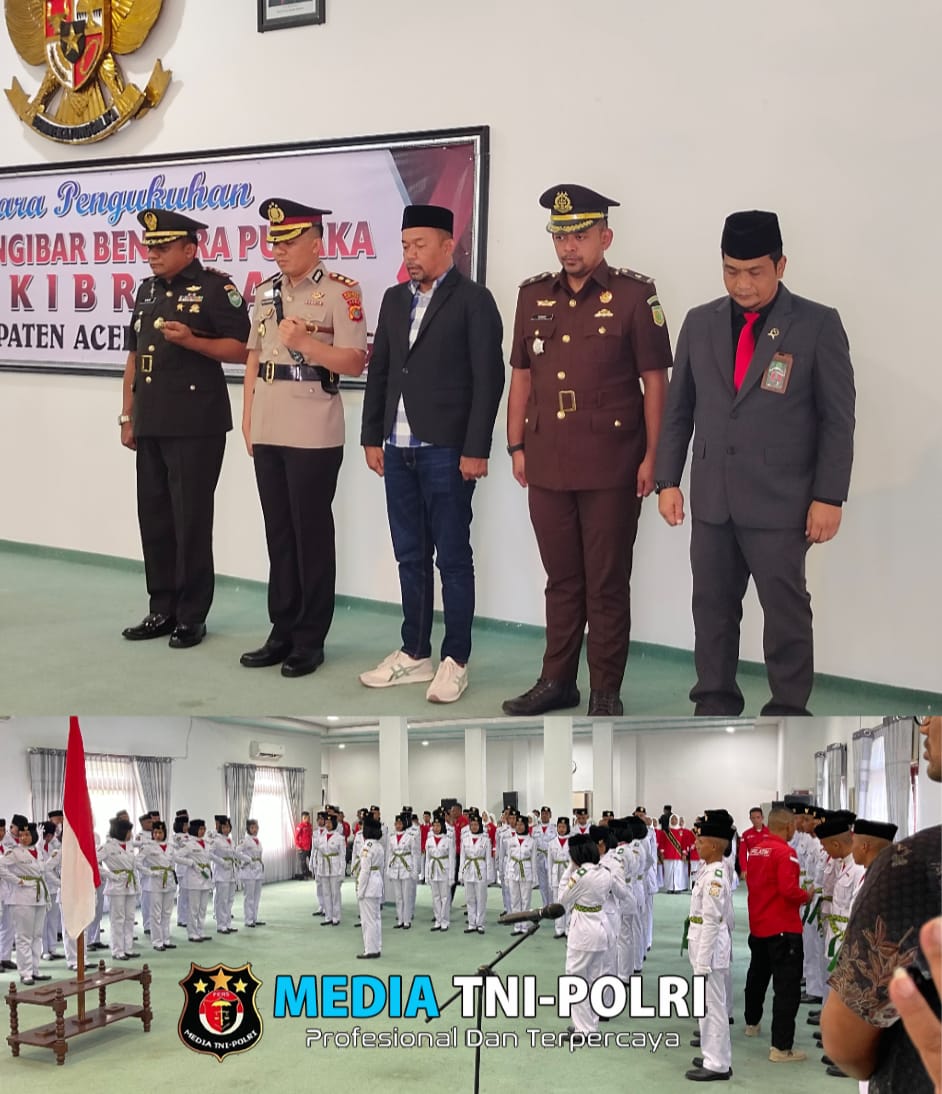 Dalam Rangka HUT Kemerdekaan RI Ke-79 Dandim 0104/Aceh Timur Bersama PJ Bupati Hadiri Upacara Pengukuhan Paskibra