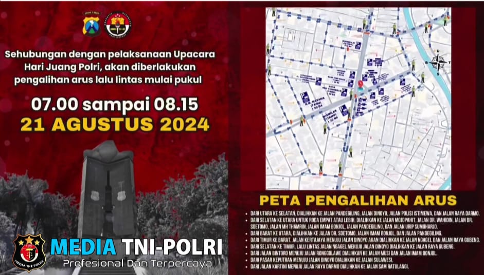 Kepolisian Negara Republik Indonesia Gelar Upacara Hari Juang Polri di Surabaya