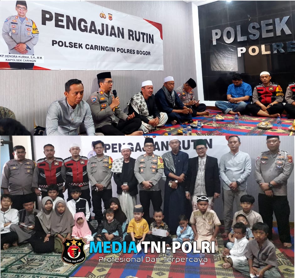 Polsek Caringin Adakan Pengajian Rutin dan Santunan Anak Yatim Dalam Rangka Meningkatkan Ukhuwah Islamiah dan Menguatkan Sinergitas Ulama Umaro Dalam Menjaga Kamtibmas Jelang Pilkada