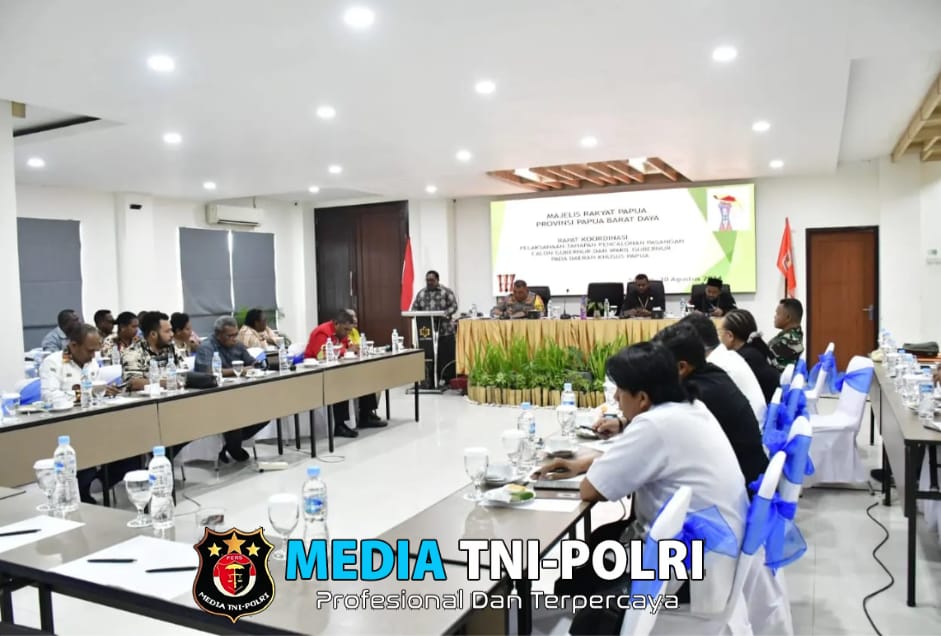 Asintel Danpasmar 3 Hadiri Rakor Pelaksanaan Tahapan Pencalonan Kepala Daerah Provinsi Papua Barat Daya