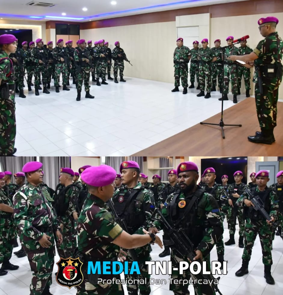 Wadan Pasmar 3 Pimpin Acara Penerimaan Purna Satgas Cendrawasih Jaya Tahap III Tahun 2024