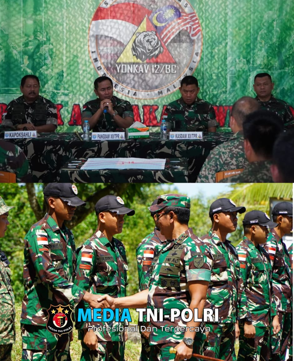 Pangdam XII/Tanjungpura Beri Apresiasi Kepada Anggota Satgas Pamtas RI-Malaysia Yonkav 12/BC