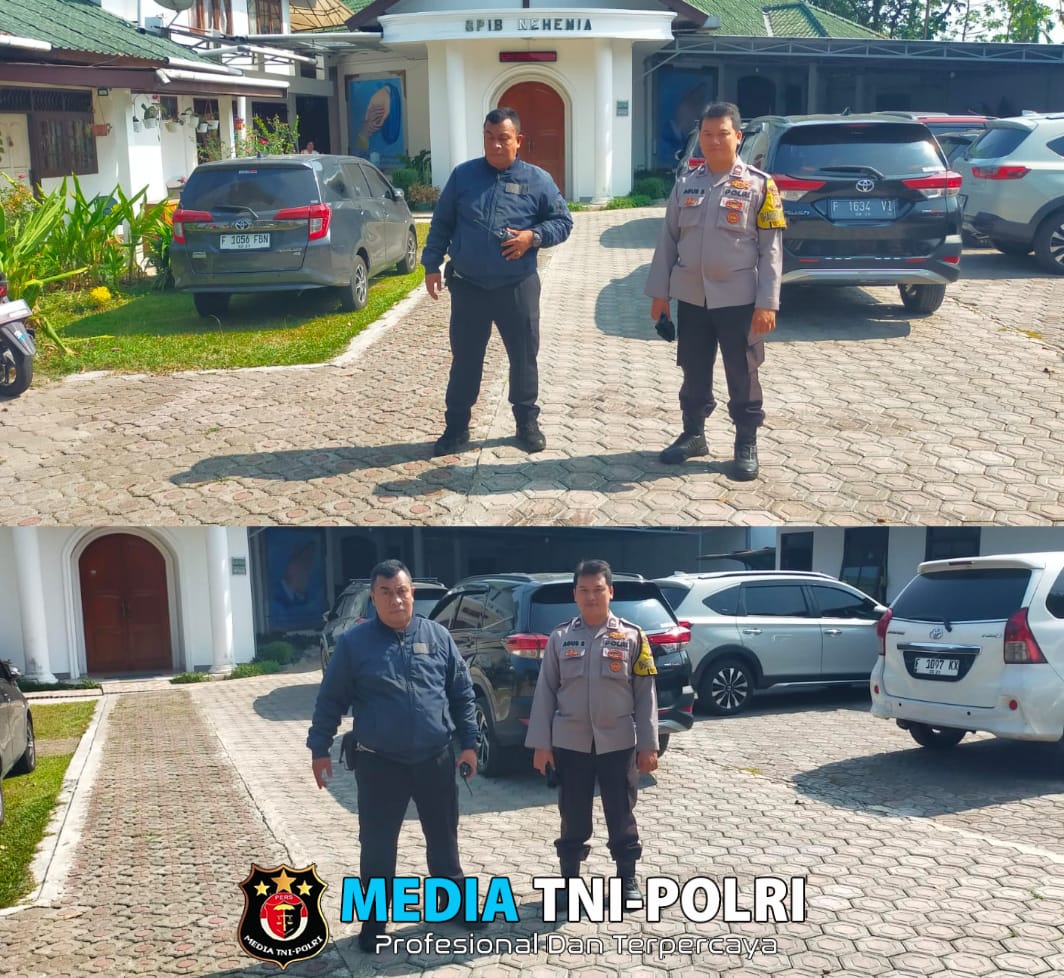 Bhabinkamtibmas Wilayah Hukum Polsek Megamendung Giat Pengamanan Gereja