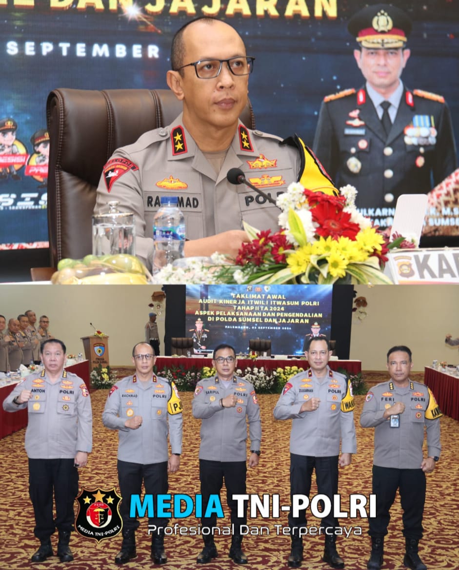 Kapolda Sumsel Irjen Pol A. Rachmad Wibowo Resmi Buka Taklimat Awal Wastrik Irwil 1 Itwasum Polri Tahap II di Gedung Utama Presisi Mapolda Sumsel