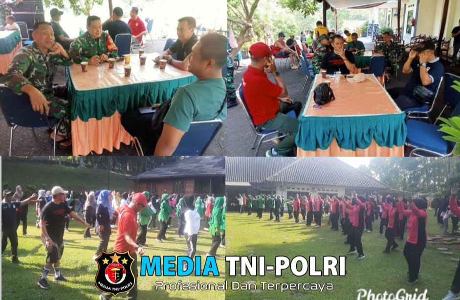 Polsek Nanggung Bersama Bhayangkari Polsek Nanggung, PERSIT dan PWAT PT Antam TBK Laksanakan Giat Olah Raga Bersama Dalam Menjalin Silaturahmi dan Jaga Kondusifitas