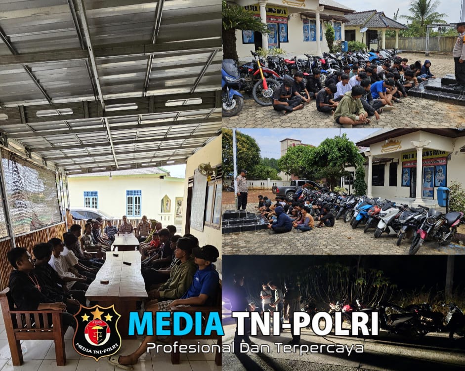 Polsek Tanjung Raya Polres Mesuji,Amankan 19 Kendaraan Roda Dua dan 30 Remaja Saat Melakukan Aksi Balap Liar