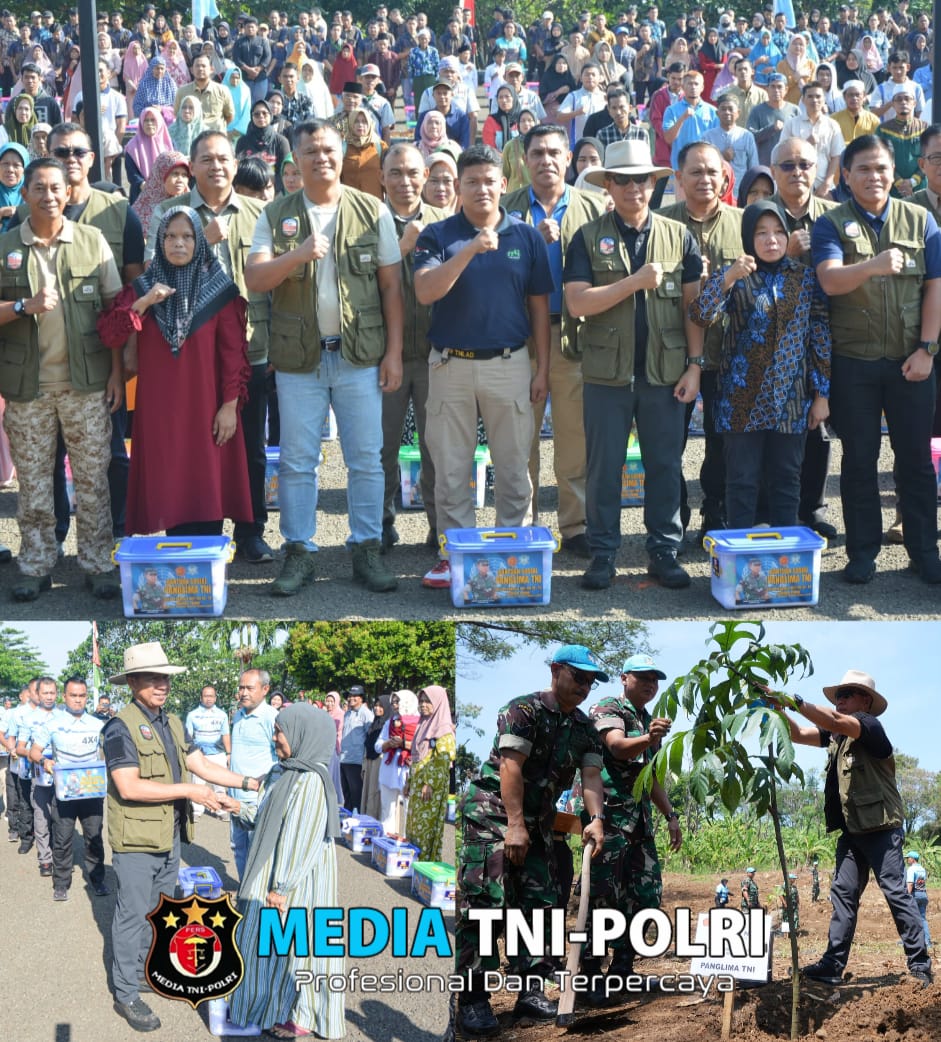 Panglima TNI Bagikan Ratusan Paket Sembako dan Tanam Pohon di PMPP TNI
