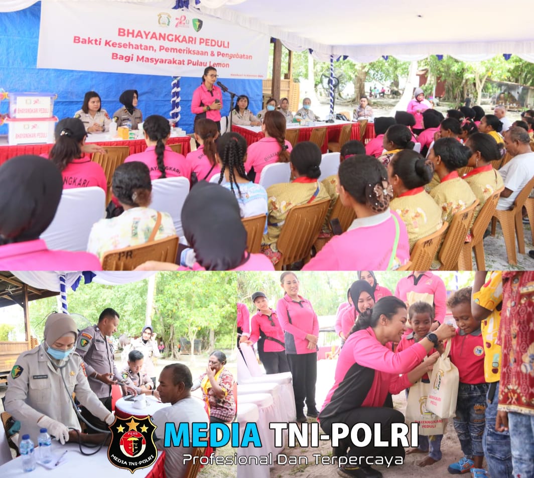 Bhayangkari Polda Papua Barat Peduli Bhakti Kesehatan Dan Pengobatan Masyarakat di Pulau Lemon