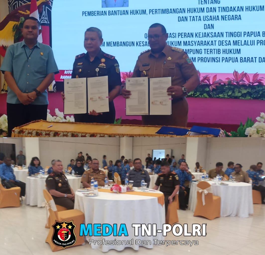 PJ Bupati Maybrat Hadiri Penanda Tanganan Kerja Sama (MOU) Antara Pemerintah Provinsi Papua Barat Daya Dengan Kejaksaan Tinggi Papua Barat Guna Mencegah Penyimpangan