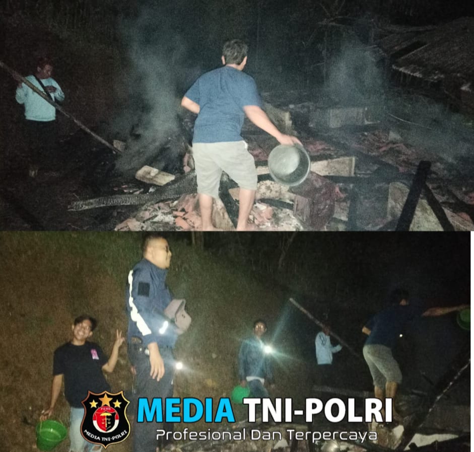 Polsek Leuwiliang Bersama Iinstansi Terkait Cek TKP Adanya Kebakaran Rumah