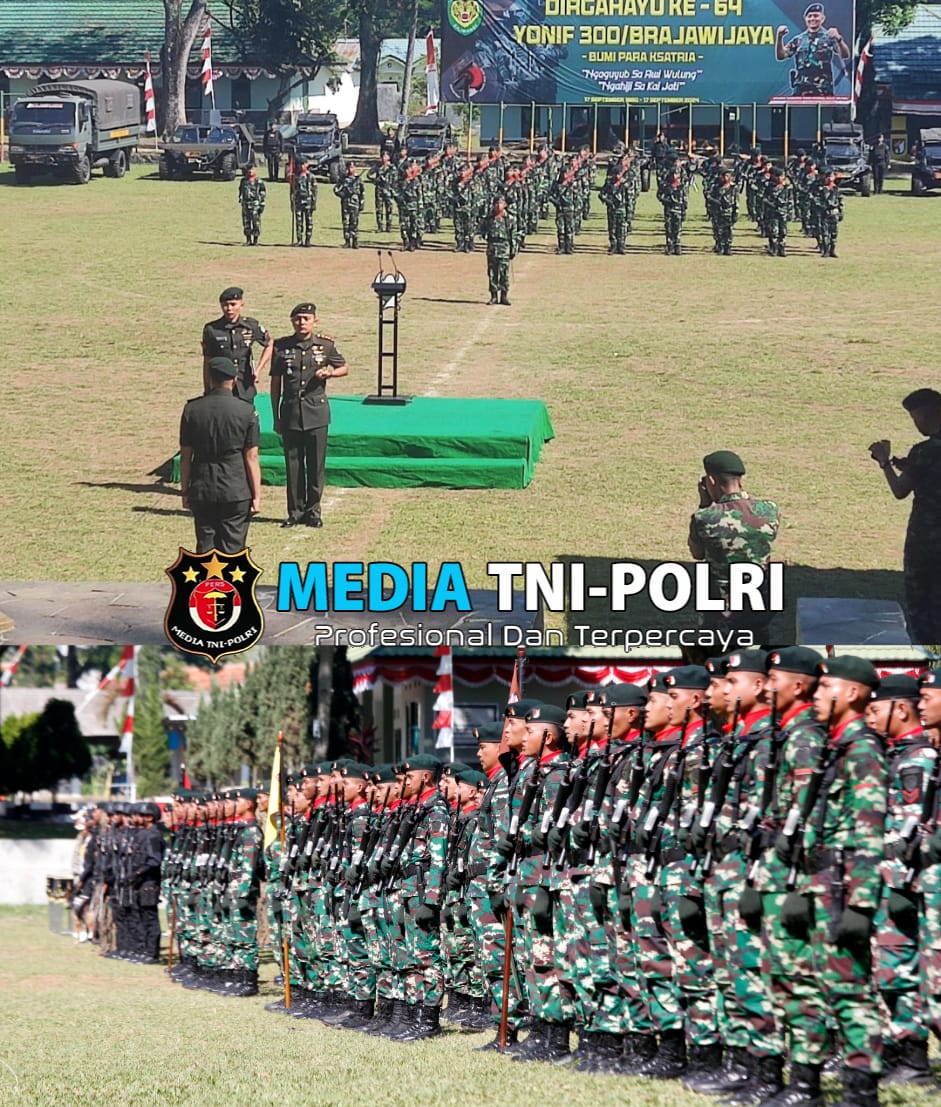Keluarga Kehormatan Dikukuhkan, Upacara Peringatan HUT Yonif 300/Brajawijaya Ke-64 Sukses Digelar