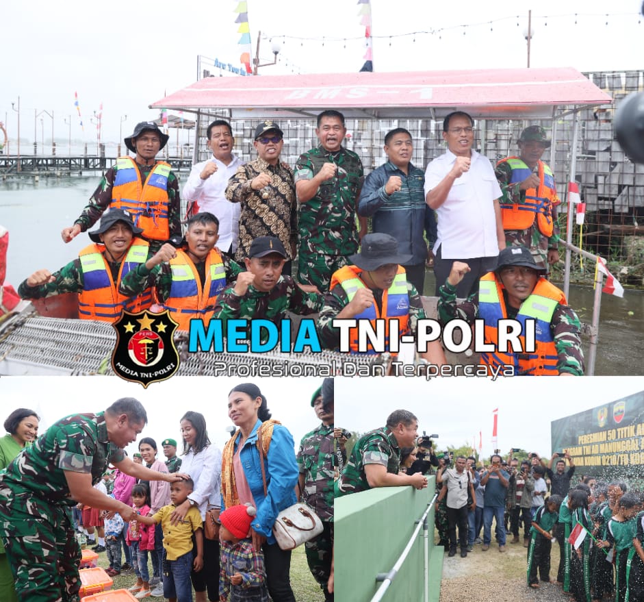 Kasad Resmikan 50 Sumber Air Bersih dan Serahkan Perahu Ponton Pengangkut Sampah di Toba