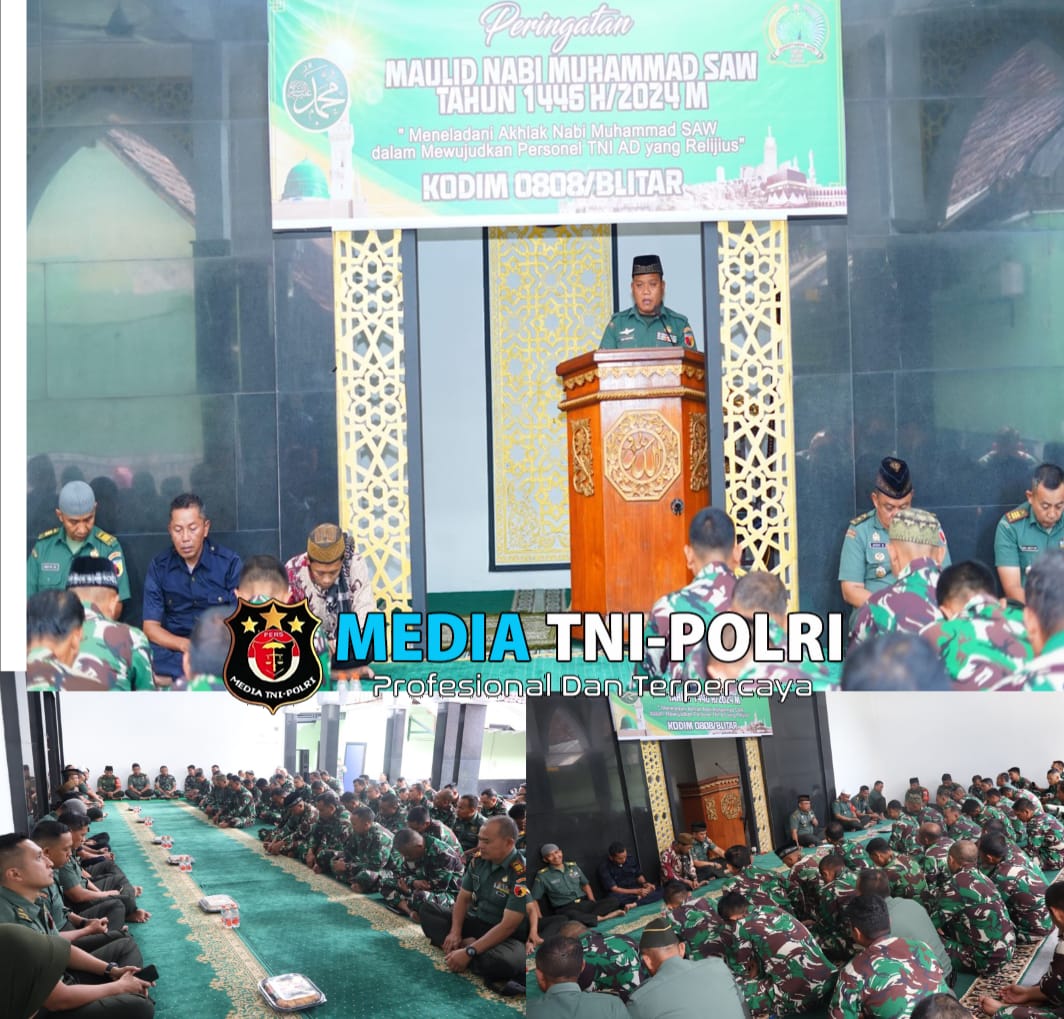 Kodim 0808/Blitar Gelar Peringatan Maulid Nabi Muhammad SAW 1446 H / 2024 M