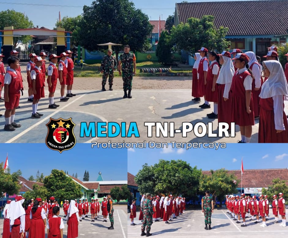 Membentuk Karakter dan Disiplin Sejak Dini, Babinsa Berikan Pelatihan Peraturan Baris Berbaris Tingkat SD