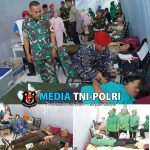 Sambut HUT ke-79 TNI, Satuan TNI wilayah Blitar Gelar Bakti Sosial Donor Darah